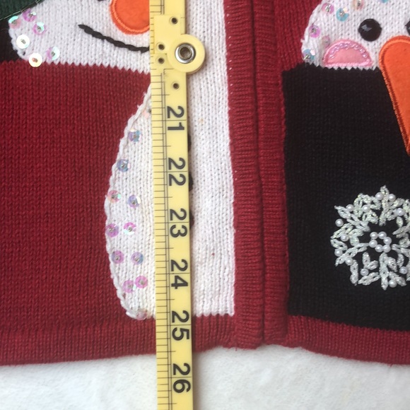 Tiara International Sweater Women L Christmas Snowmen Zip Mock Neck Ugly Unisex - Picture 13 of 16